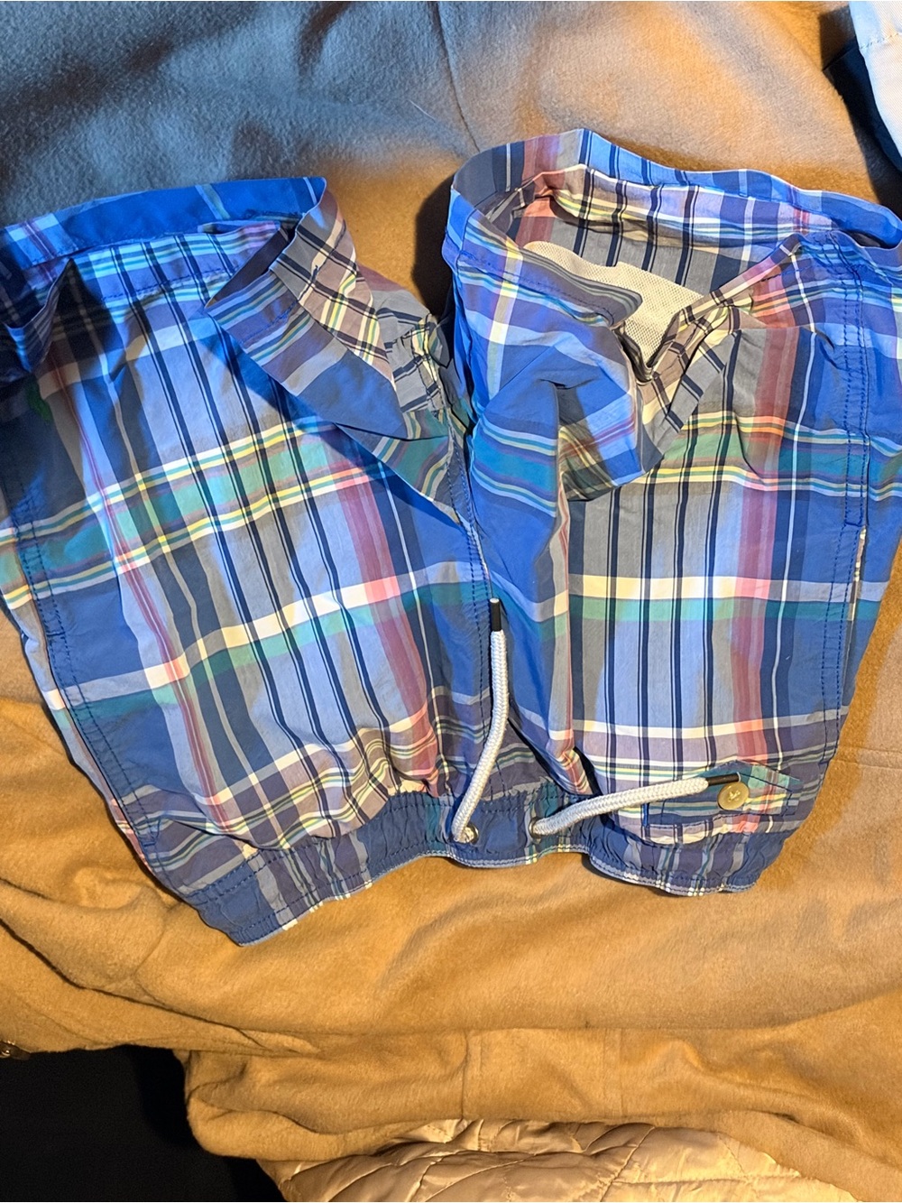 Ralph Lauren Blue Multicolor Plaid Swim Shorts